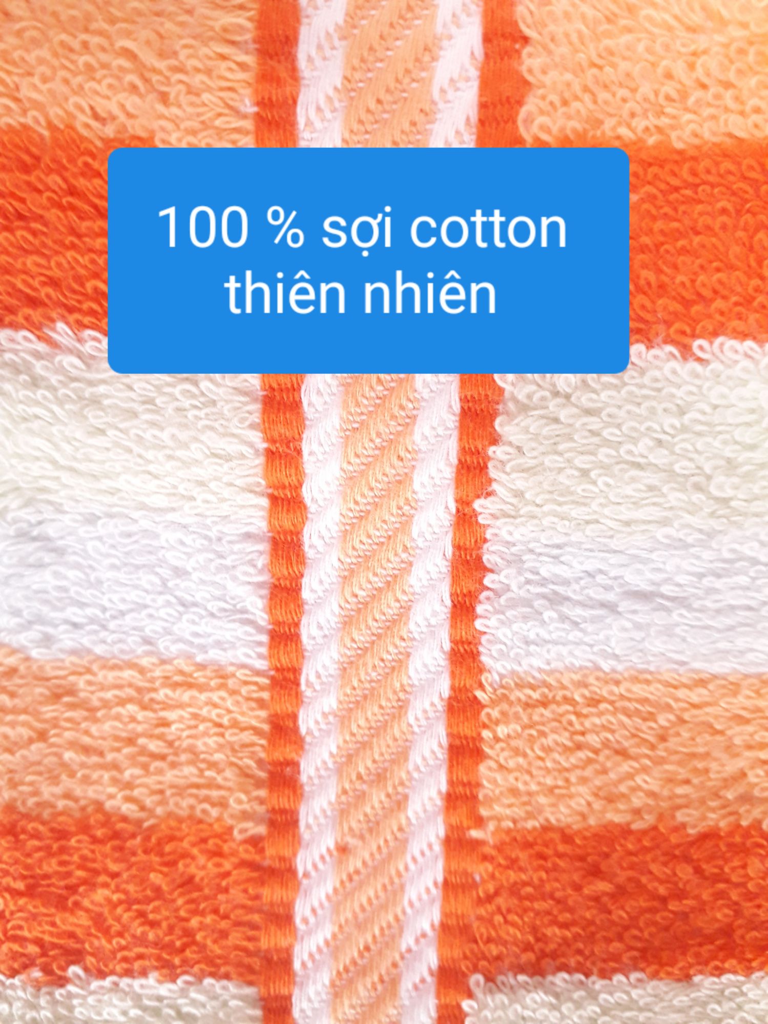 [HCM]Khăn mặt 4 tấc cotton sọc đũa cam (28x 42 cm)