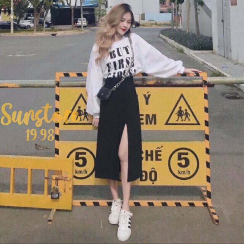 chân váy umi xẻ tà có lót trong