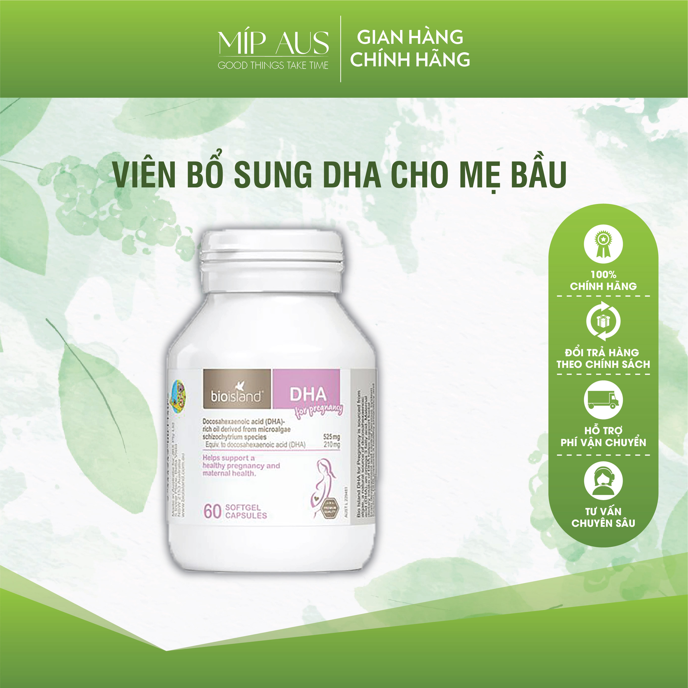 Dha bầu bioisland – viên uống bổ sung dha cho bà bầu