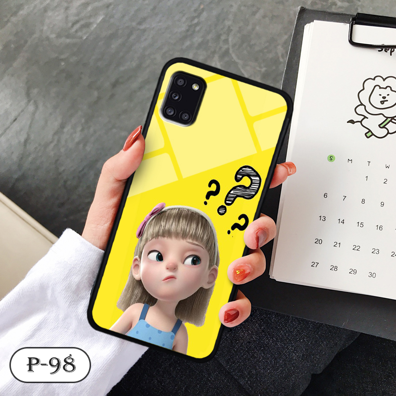 Ốp lưng kính 3D cute Samsung A31