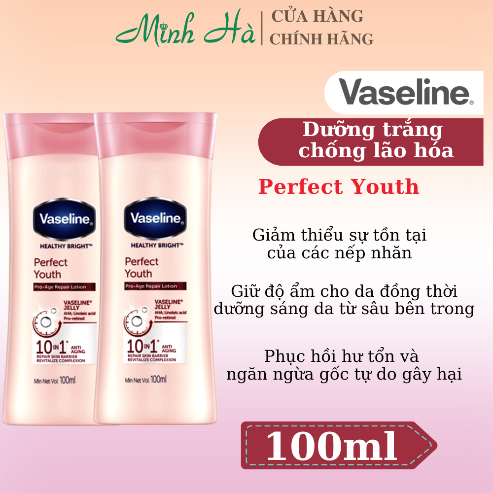 Sữa dưỡng thể Vaseline Healthy White 200ml dưỡng trắng da không nhờn rít
