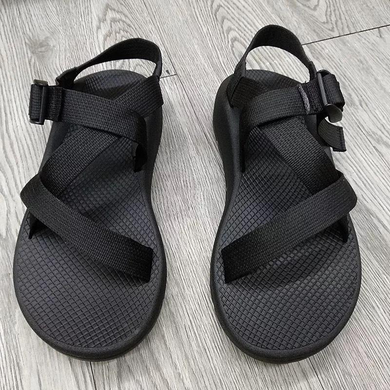 (video thật ) Sandal Nam Đế Cao Su CHAACOO  Màu ( Đen)
