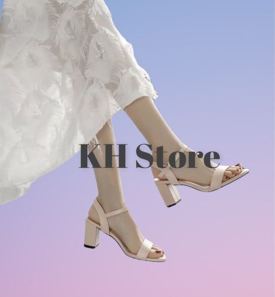 Giày cao gót da mềm bản ngang hở gót 7p KH