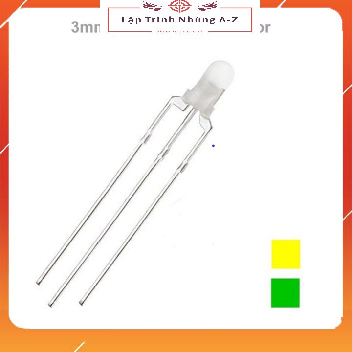 [Lập Trình Nhúng A-Z][G18] Combo 2 Led 2 Màu Đỏ - Xanh Lá 3 Chân Âm Chung 3MM