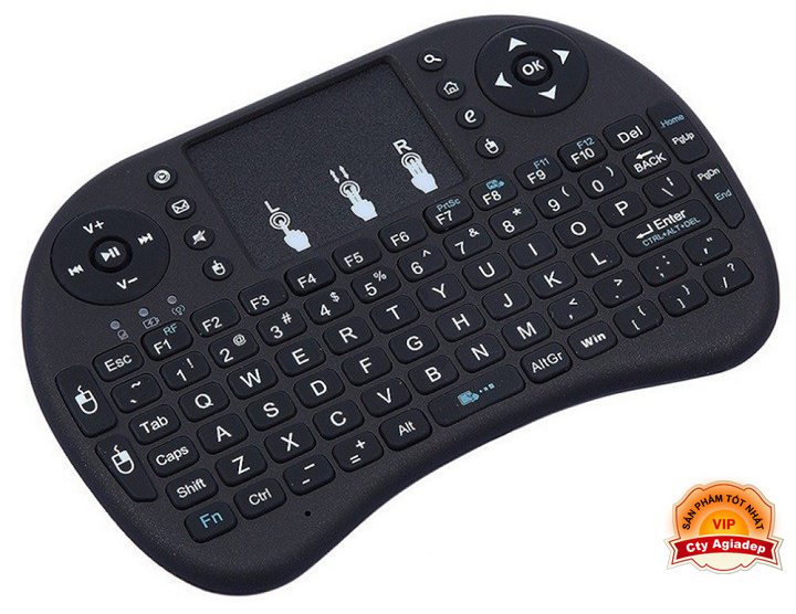 Bàn phím không dây mini keyboard kiên chuột cảm ứng đa năng wireless