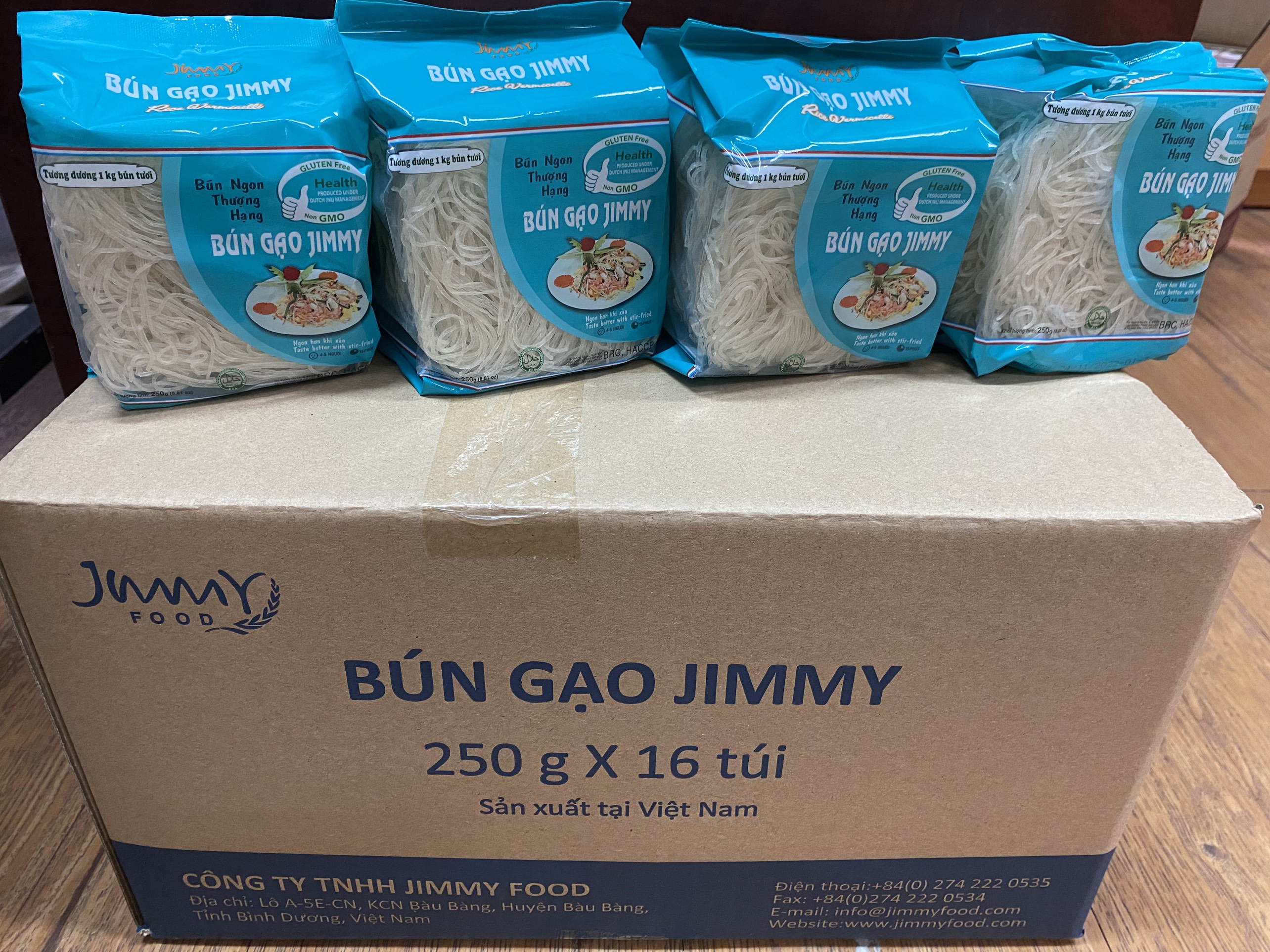 Thùng bún gạo Jimmy 250g 16 gói