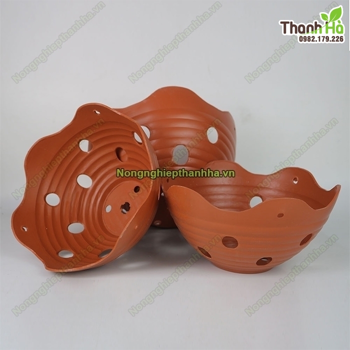 Giỏ trồng lan giả gốm phi 23cm