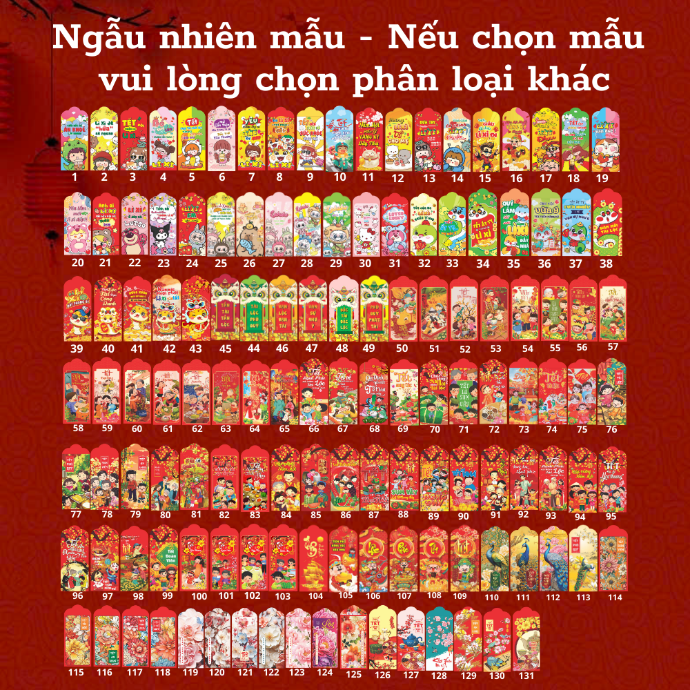 Sỉ 2000 Lì Xì May Mắn Tết 2025 Giấy Cmat120 120msg