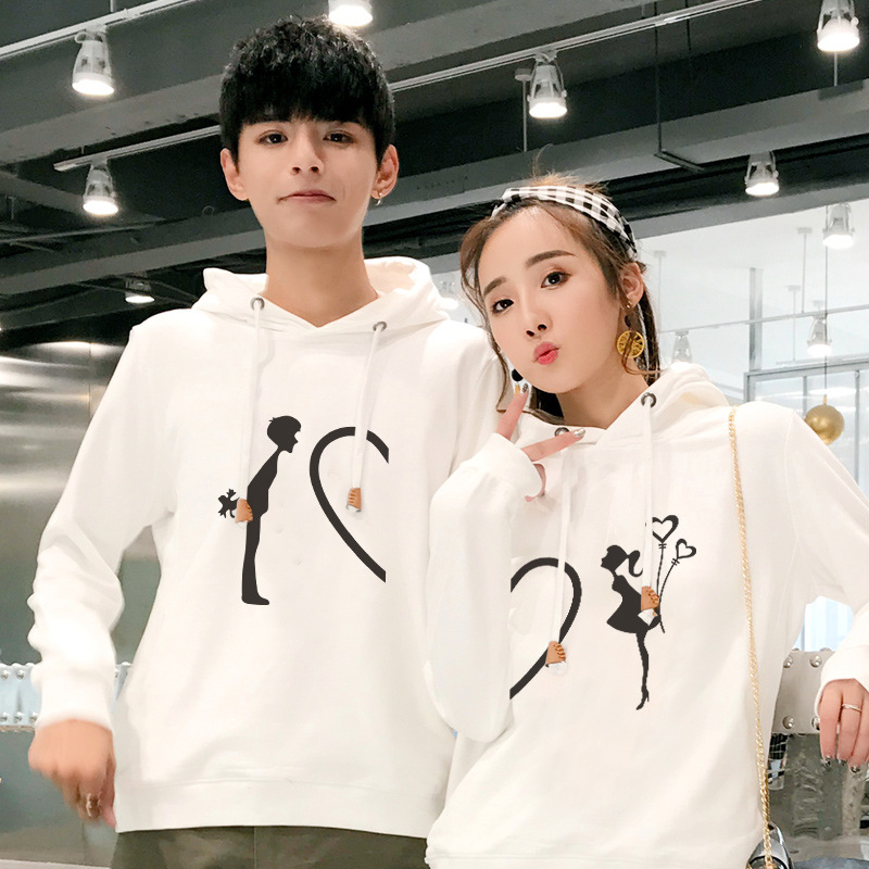 COMBBO 2 ÁO -Áo nỉ có mũ ( 2 áo) in hình trái tim ghép ý nghĩa áo đôi áo cặp