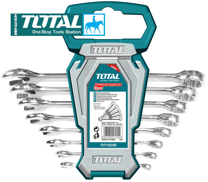 BỘ CỜ LÊ 2 ĐẦU VÒNG 8 CHI TIẾT 6-22mm TOTAL THT102486