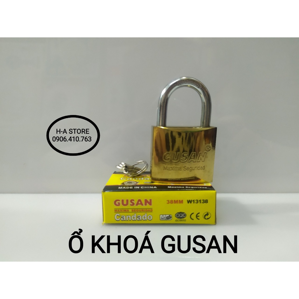 Ổ khóa cửa bấm Gusan 38mm màu vàng