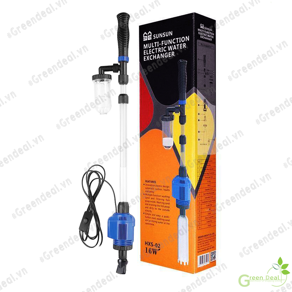 SUNSUN - Electric Water Exchanger | Máy hút phân cá chạy điện cho hồ cá thủy sinh