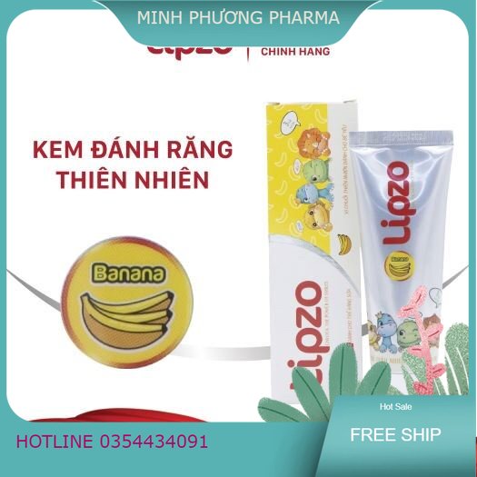 Kem đánh răng cho bé LIPZO hương chuối 75g
