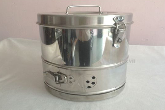 Hộp hấp dụng cụ y tế inox cao cấp (phi 20x14cm)