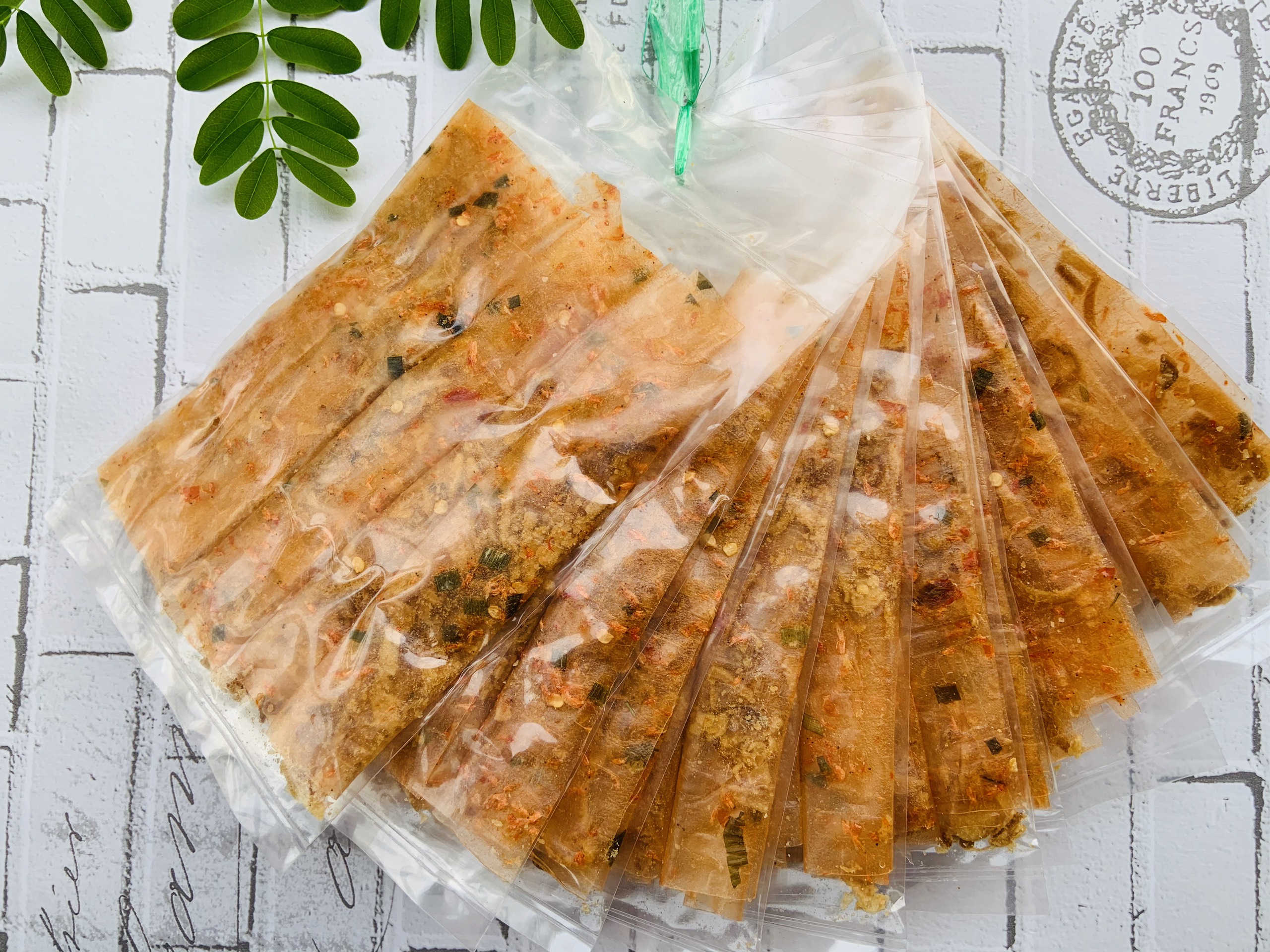 [Xâu/10bich] Dẻo Tôm Cuộn Hành Phi