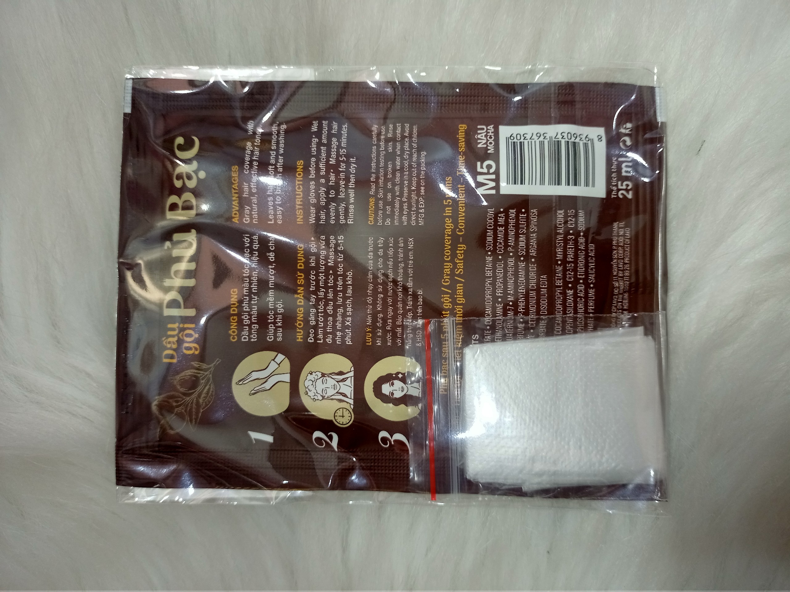 Dầu gội Nhuộm phủ bạc Mpros gói
