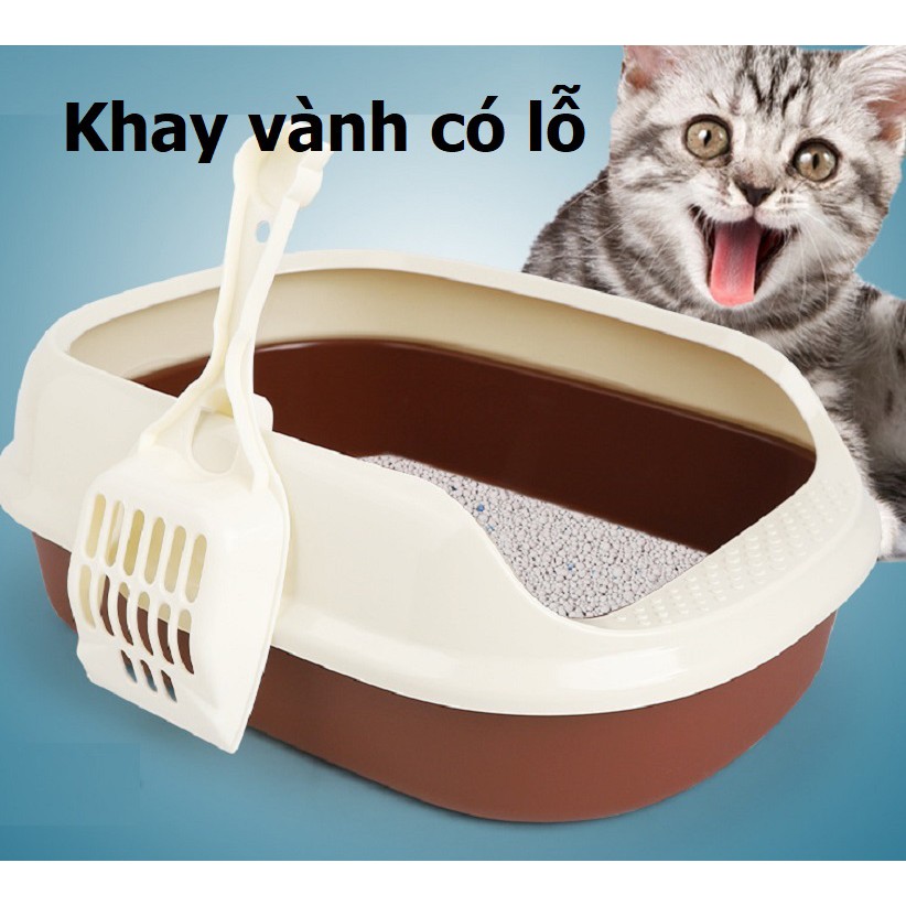 KHAY VỆ SINH MÈO - KHAY ĐỰNG CÁT VỆ SINH CHO MÈO KÈM XẺNG