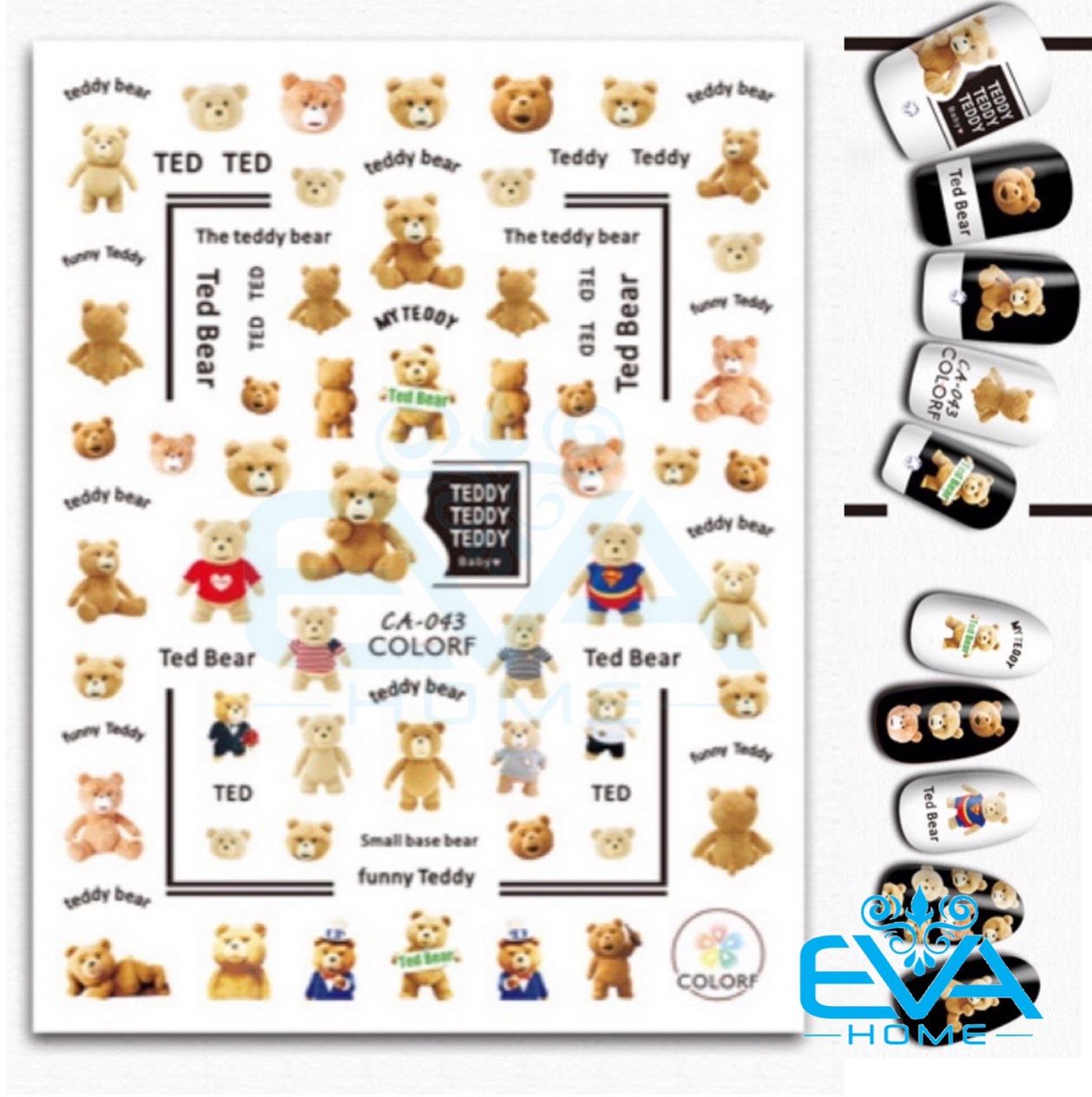 [HCM]Miếng Dán Móng Tay 3D Nail Sticker Tráng Trí Hoạ Tiết Bông Hoa CA462