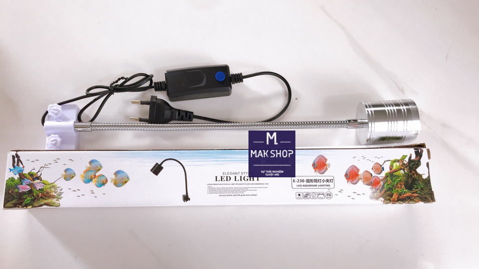 Đèn led rọi e230 3 chế độ ánh sáng, 3 màu 5w cho hồ thủy sinh, hồ biotop, hồ cá cảnh, gắn thành bể, độ sáng tốt, tiết kiệm điện
