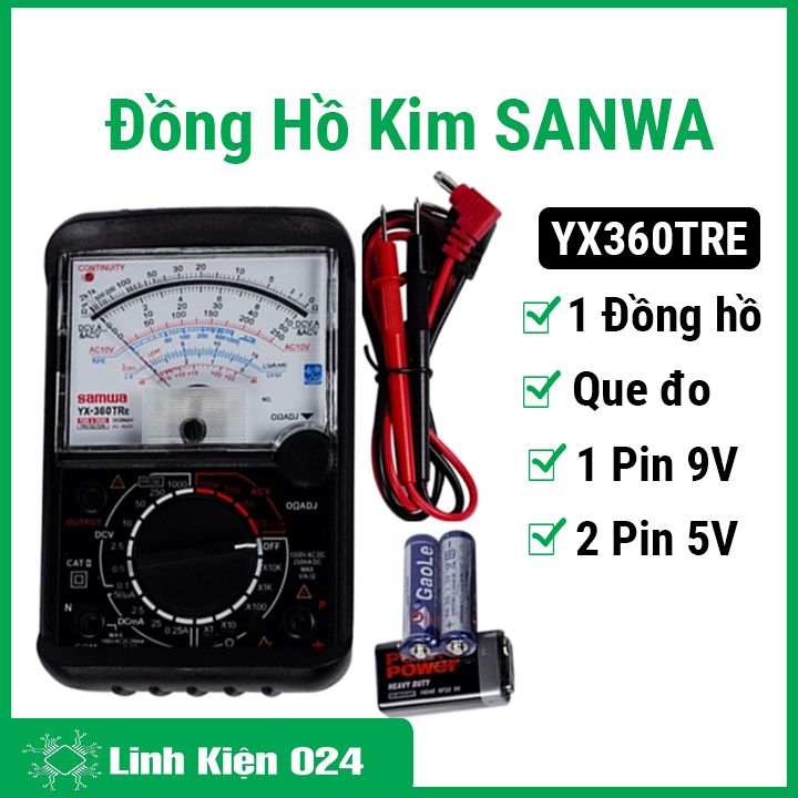 Đồng hồ kim Sanwa YX-360TRe Zin đo điện vạn năng bảo hành 1 tháng