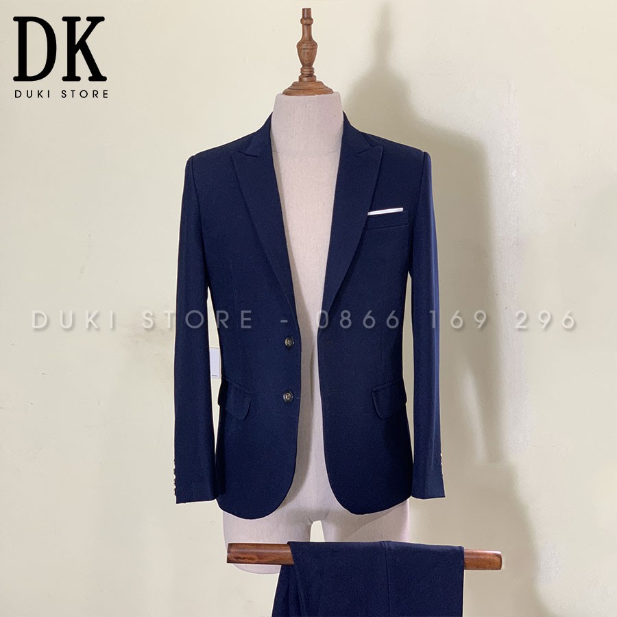 Bộ vest nam màu xanh than đẹp dkb0004 - duki store