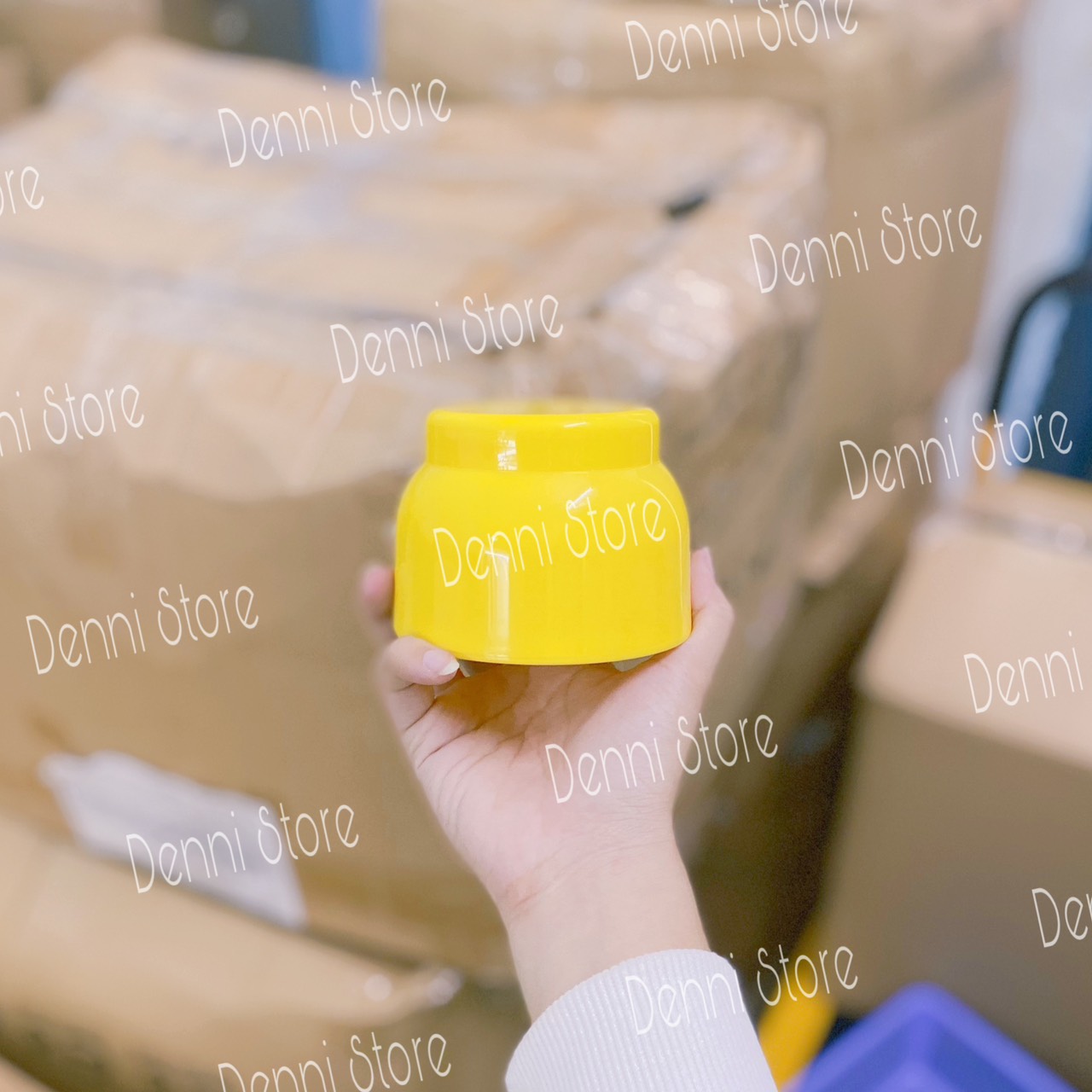 Hủ bầu đựng kem 150g màu vàng