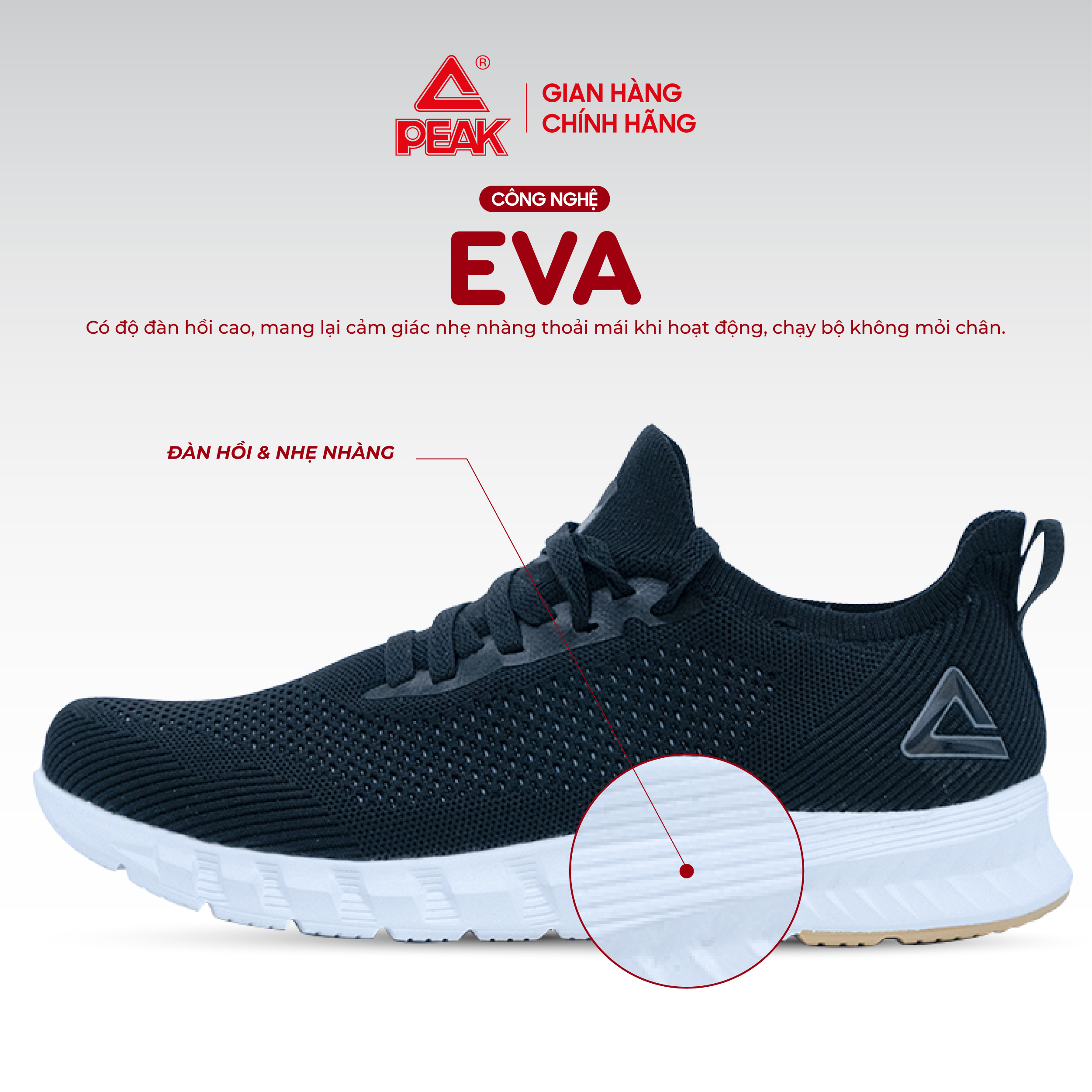 Giày chạy bộ thể thao nam PEAK Running E29007H