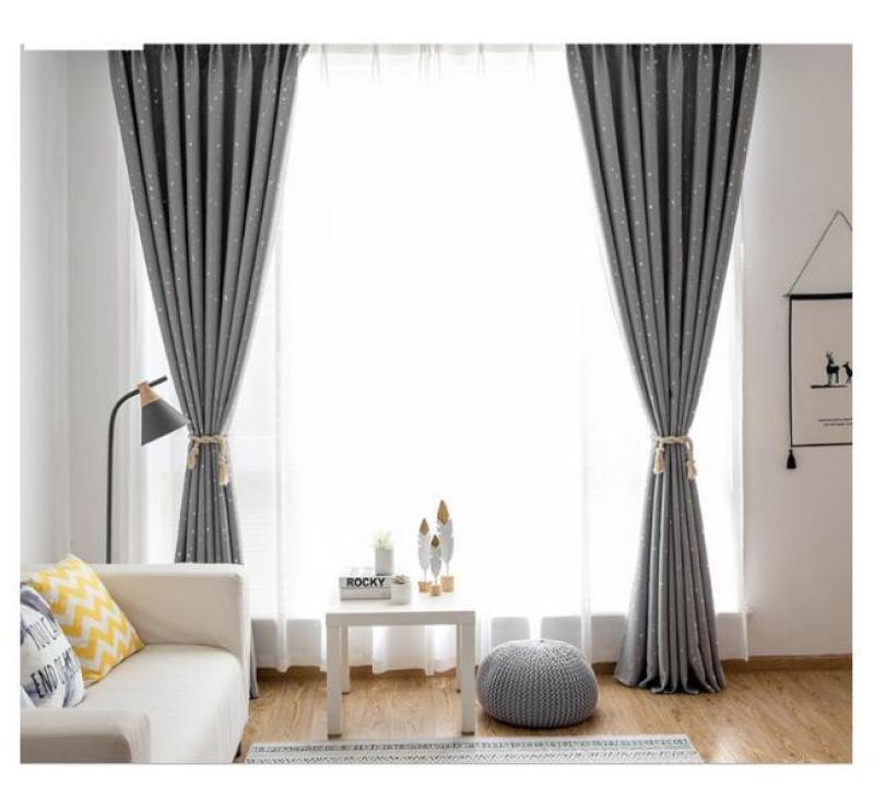 Rèm vải dày che nắng tốt ngôi sao xám 1m ngang x 2.7m dài