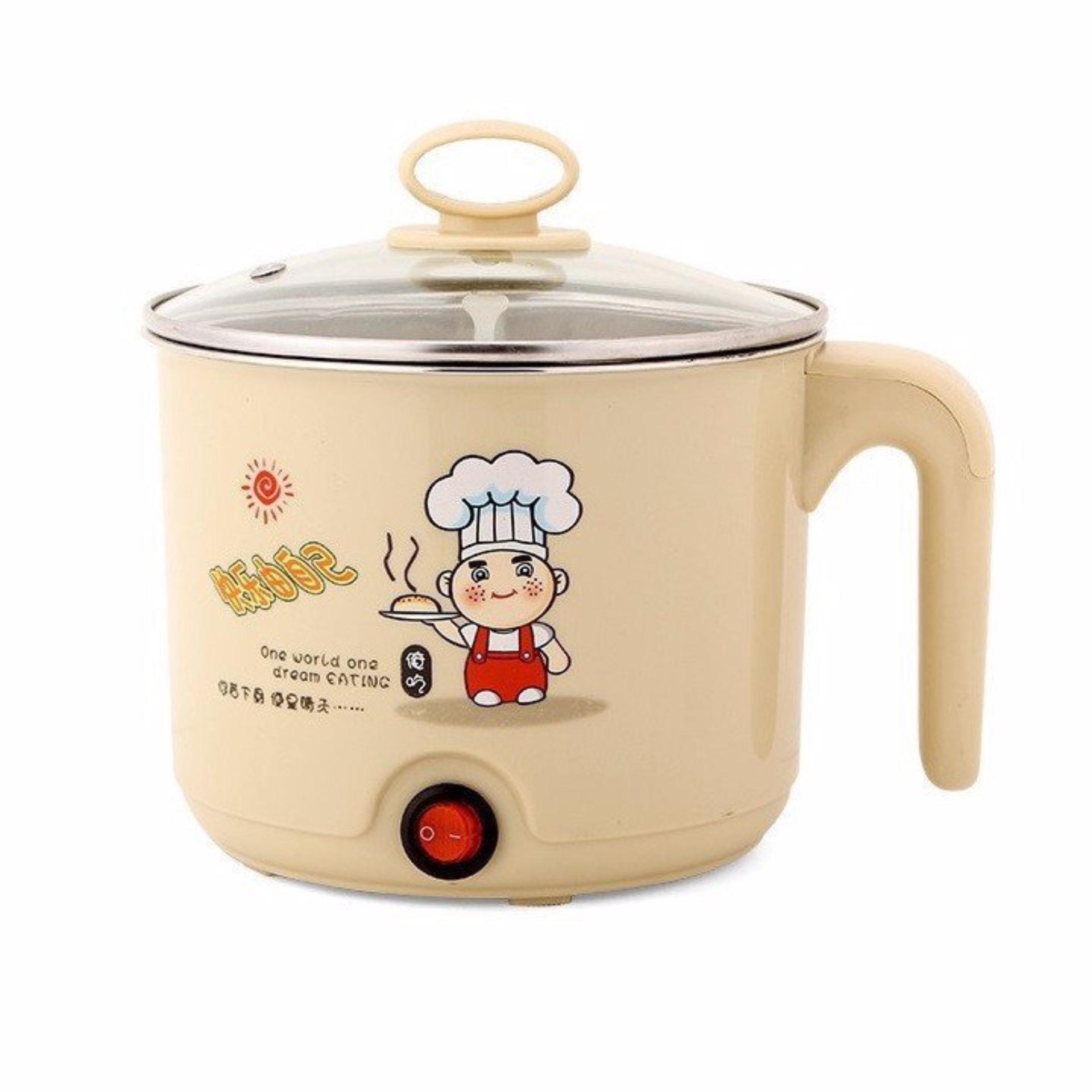 Nồi lẩu điện mini cầm tay có lòng hấp - Ca mỳ điện mini