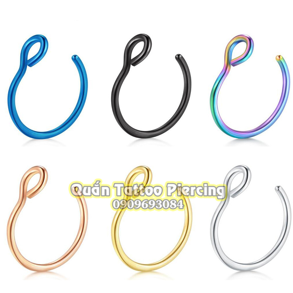 Khuyên mũi, septum, đeo môi đeo giả bằng thép titan