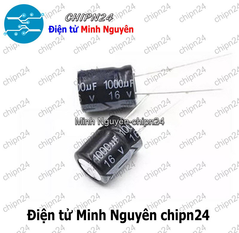 [5 con] (F258) Tụ hóa 1,000uF 16V Đen (10x13mm) (1000uF 16V) - HH000692