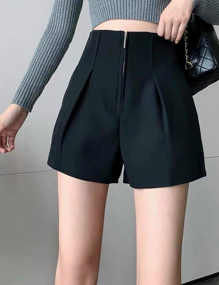 quần đùi cạp  cao khóa trước