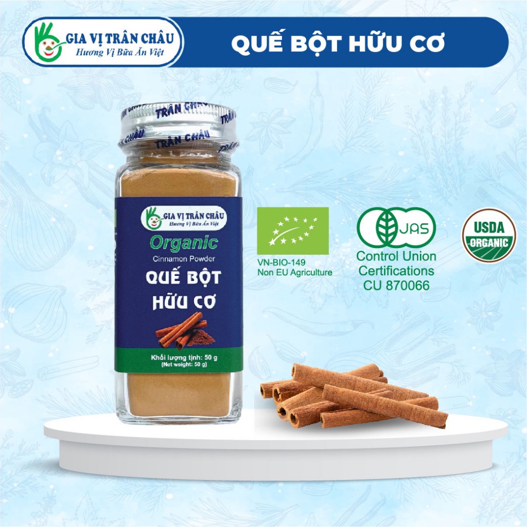 Quế bột hữu cơ Trân Châu hũ 45g