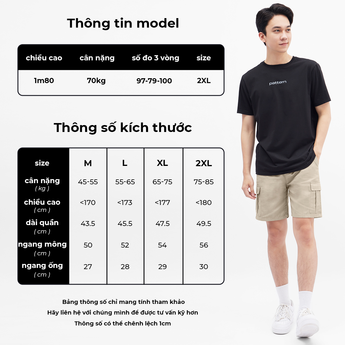 Quần short kaki túi hộp PATTERN PQ019