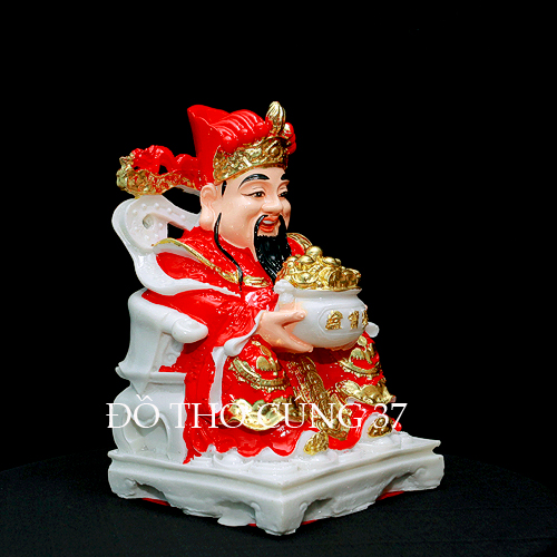 [ CAO 30 CM ] TƯỢNG  THẦN TIỀN MÀU ĐỎ  [ COMPOSITE + BỘT ĐÁ ]