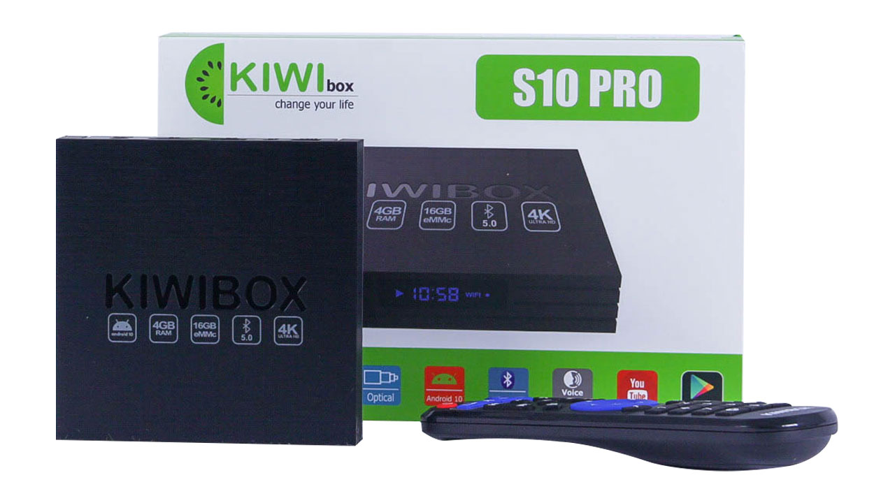 Android TV Box Kiwibox S10 Pro Max (Ram 4GB Remote voil)