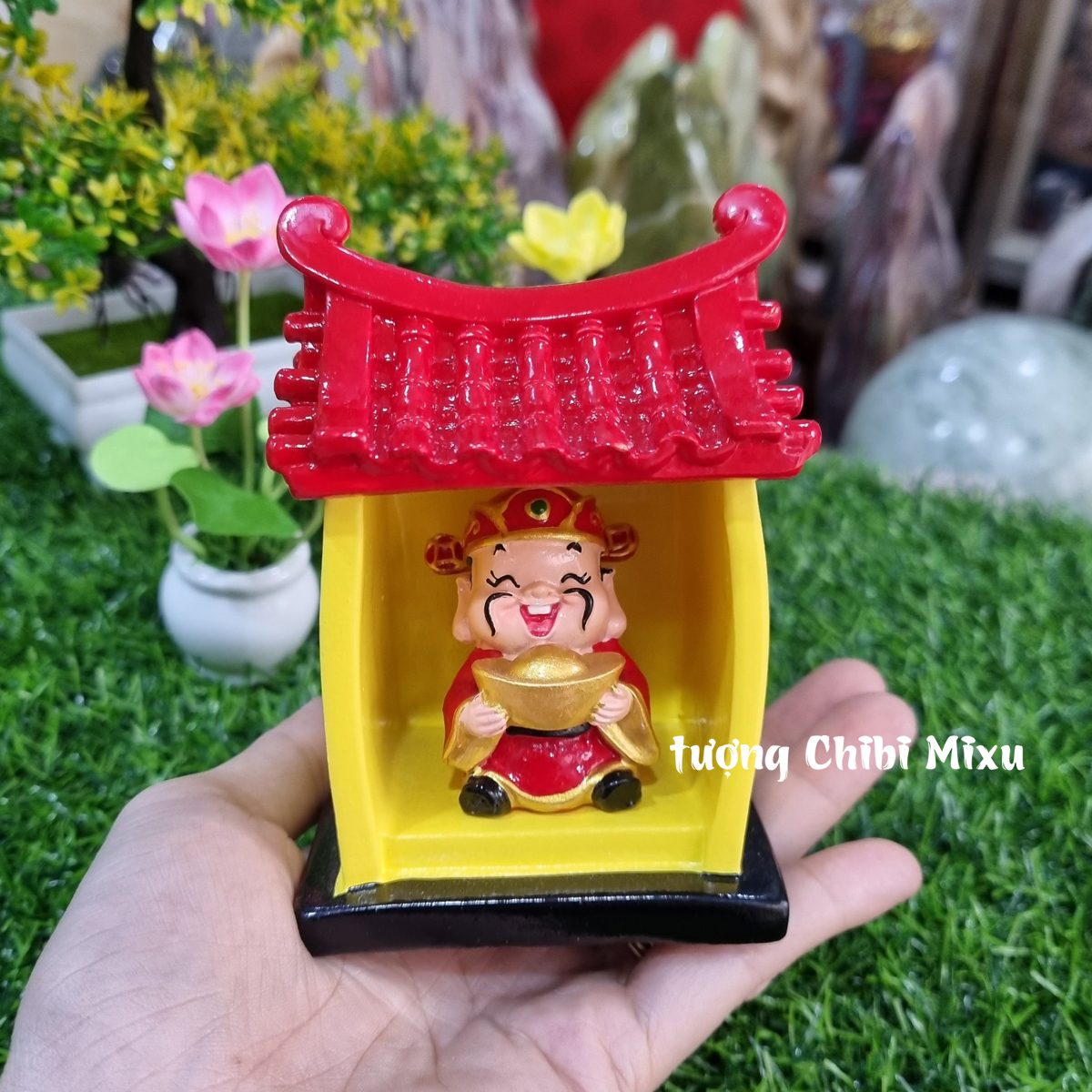 Miếu Thần Tài (gồm miếu size lớn + tượng Thần Tài 4.5cm) tài lộc may mắn