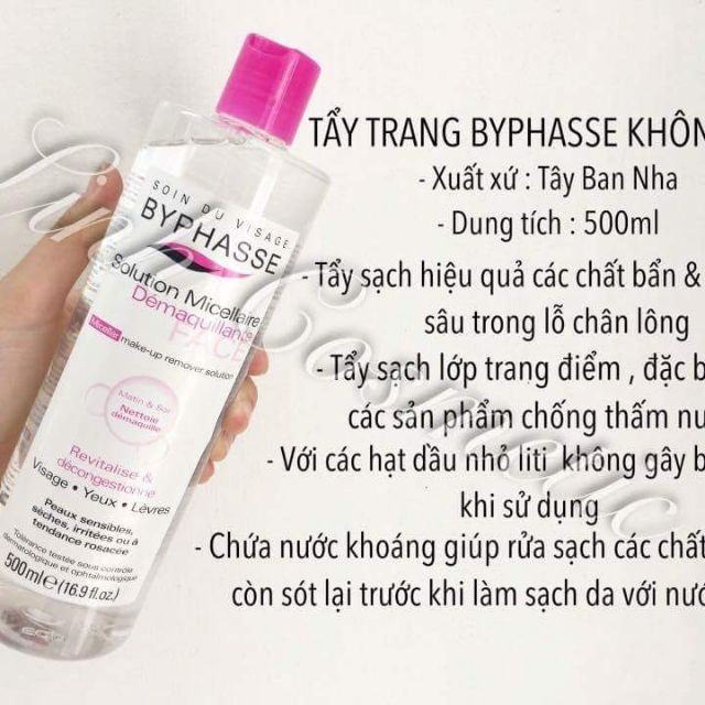 NƯỚC TẨY TRANG,TẨY TRANG,NƯỚC TẨY TRANG BYPHASSE
