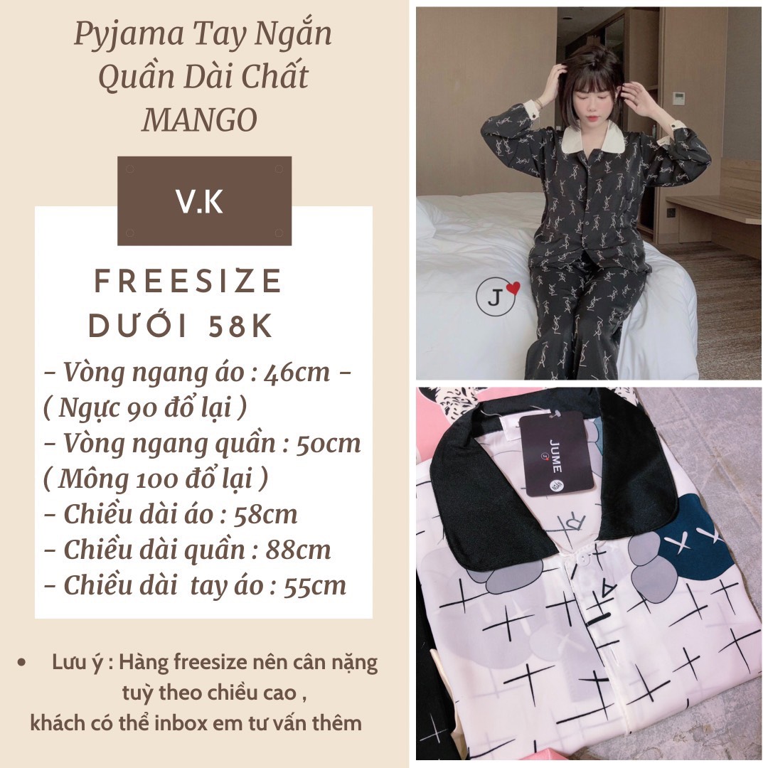 Đồ Bộ Lụa Satin Tay Dài - Pyjama Tay Dài