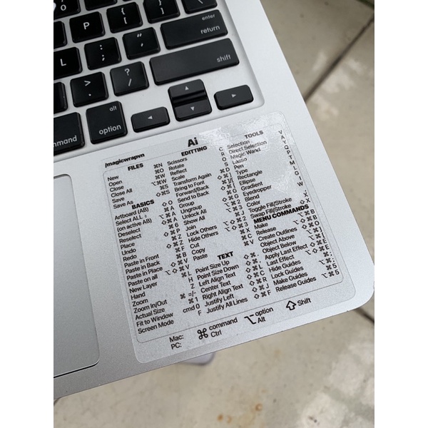 Miếng dán phím tắt AI, PTS, Lightroom, Premier Pro cho Macbook / Windows | Magicwrapvn