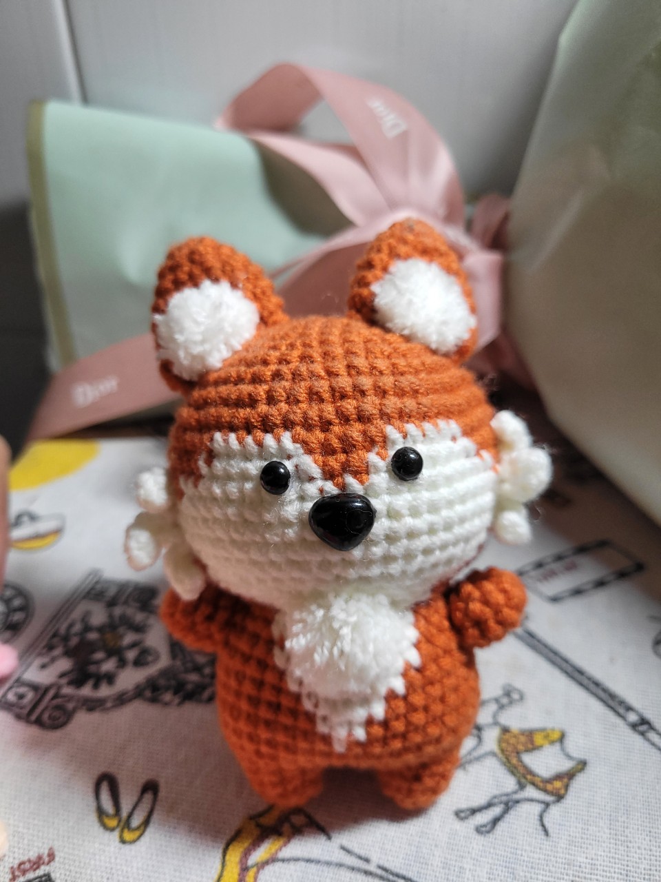 Móc khóa búp bê len hình bé cáo con cute handmade (ẢNH THẬT)