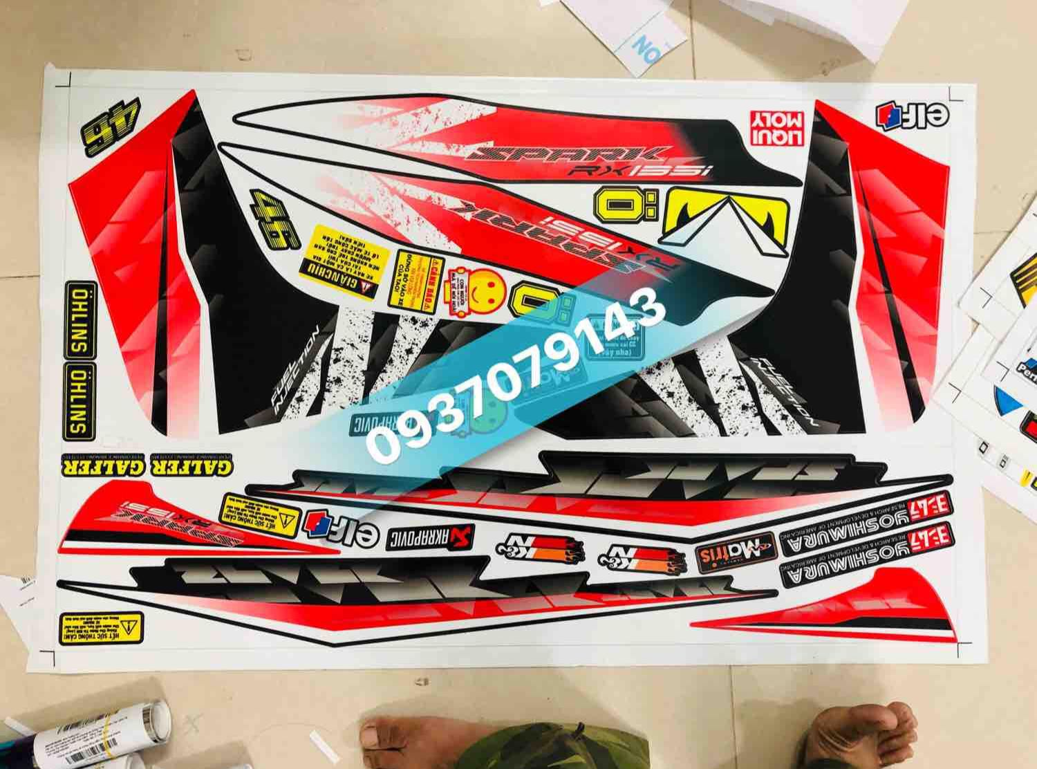 Tem rời ex 2010 spark rx đỏ đen