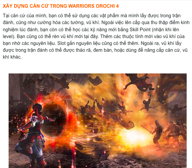 Warrior Orochi 4 Ps4 - Playstation 4 - Ps4 game (game ps4 2 người chơi)