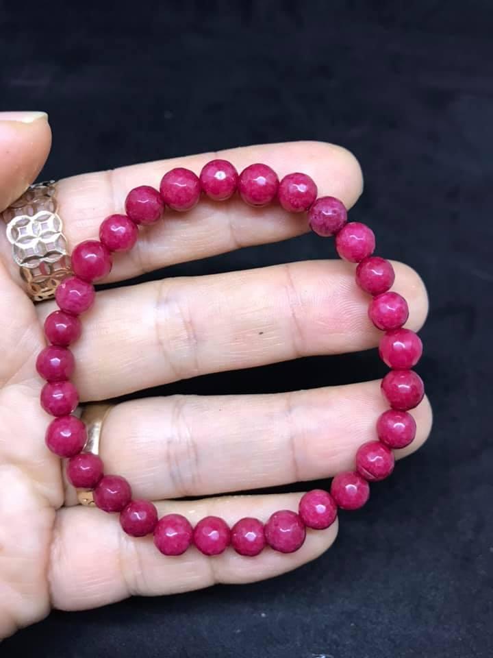 [HCM]VÒNG TAY ĐÁ HỒNG RUBY MÀI GIÁC 6LY