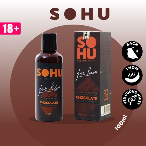 Dung dịch vệ sinh nam SOHU hương chocolate khử mùi tự nhiên lành tính chai 100ml