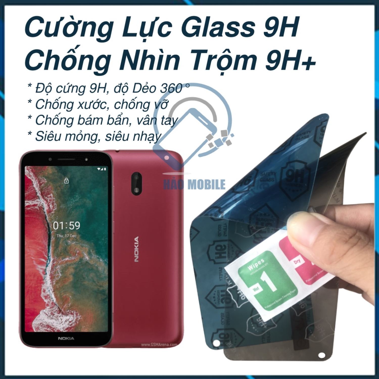 Dán cường lực dẻo nano Nokia C1 Plus