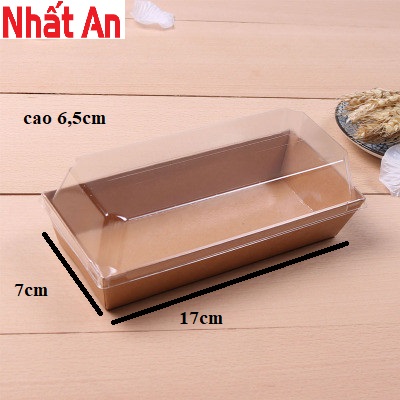 [HCM]Hộp nhựa đế giấy kraft (10 cái)