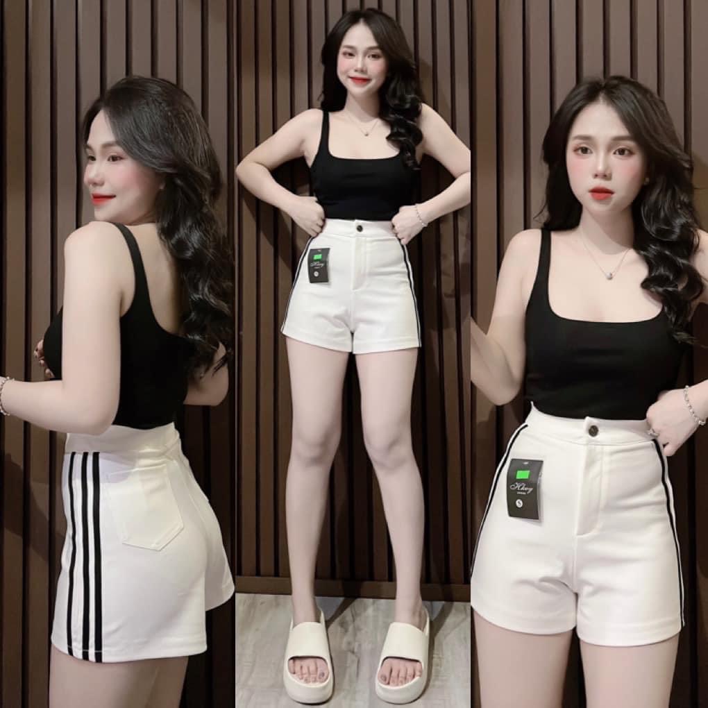 Quần Short nữ UMI lưng cao co giãn ( ba sọc hông )