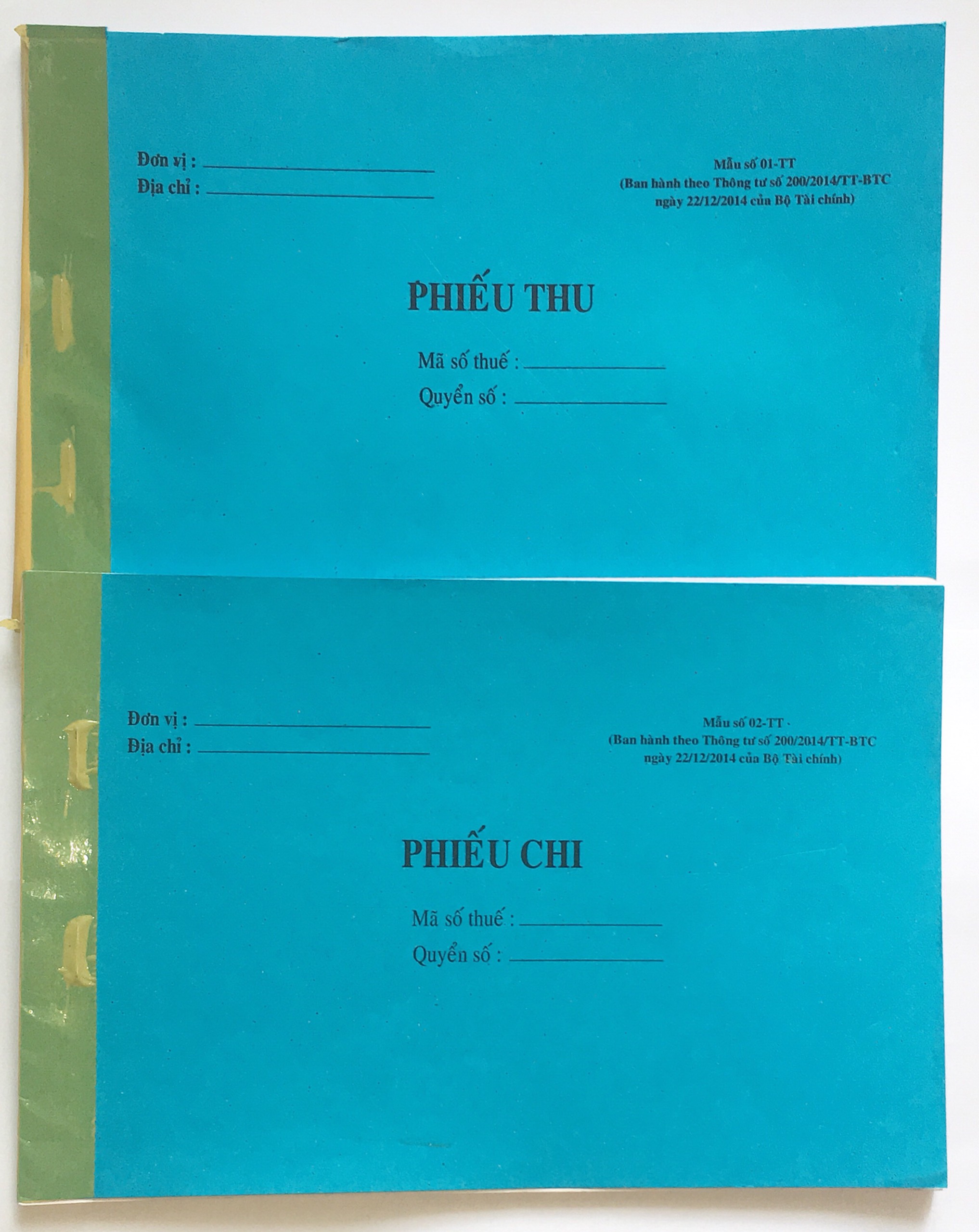 Phiếu Thu, Phiếu Chi 2 liên 100 tờ (Combo 10 cuốn)
