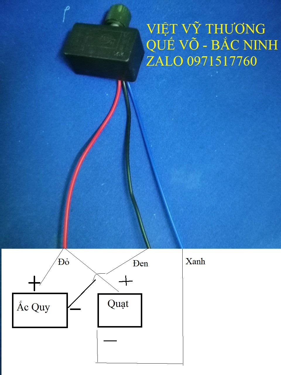 Quạt màn, quạt trần mini 12V 70cm